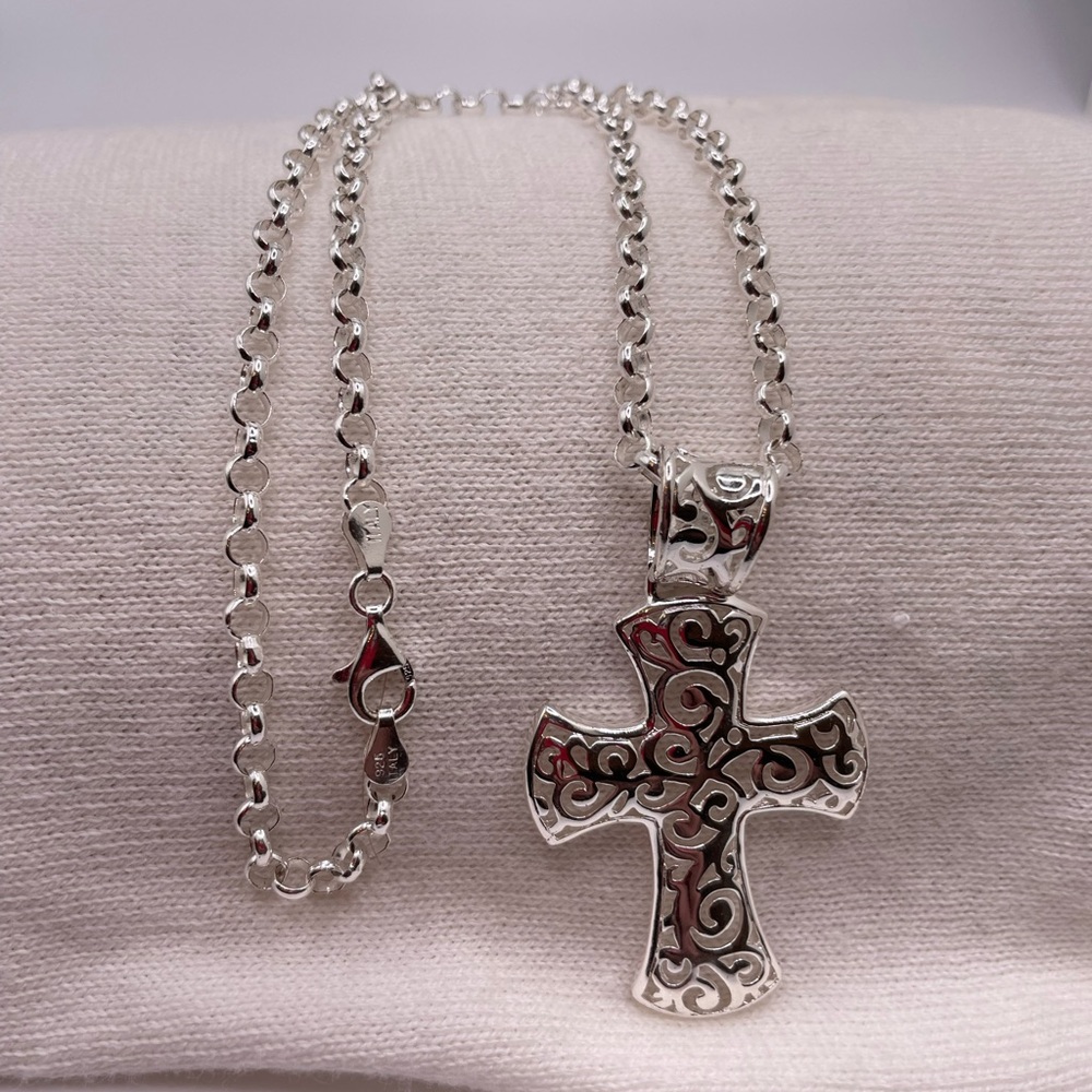 Silver Cross and Necklace 925
